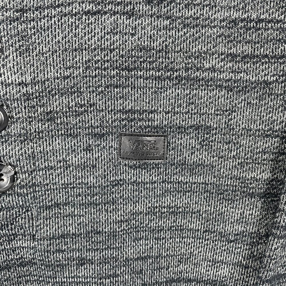 Vans Knit Hooded Sweatshirt Mens Small Gray 1/4 Button Long Sleeve - Picture 6 of 8